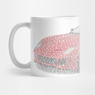 Ferrari 599 GTO typographic art Mug